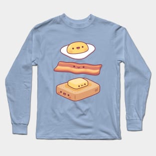 Cute Egg Bacon Butter And Toast Breakfast Long Sleeve T-Shirt